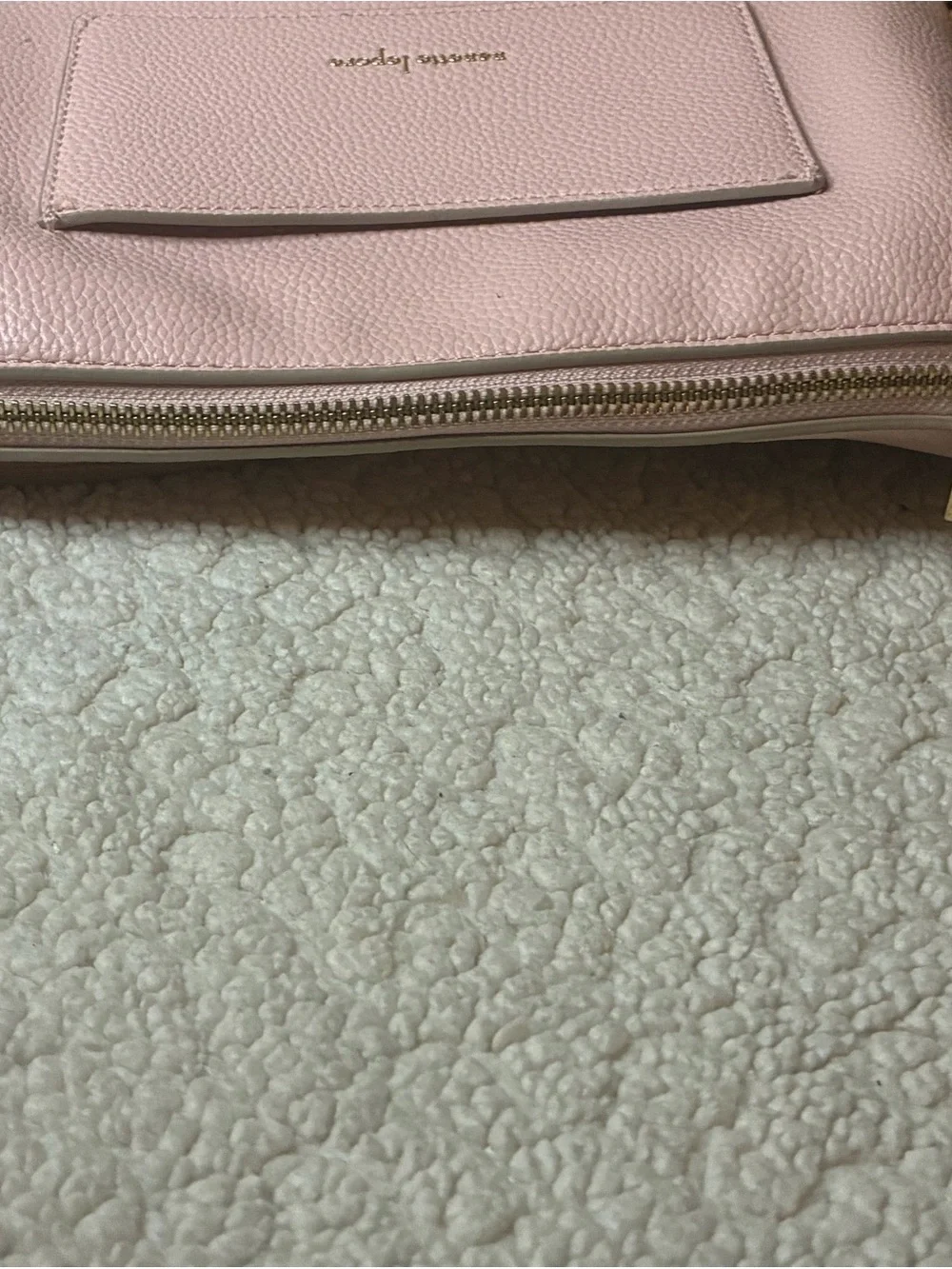 Nanette Lepore Pink Pebbled Crossbody Bag Gold Tone Double Zip Pocket